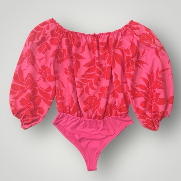 Entro Floral Bodysuit Pink Size Medium - Picture 7 of 10
